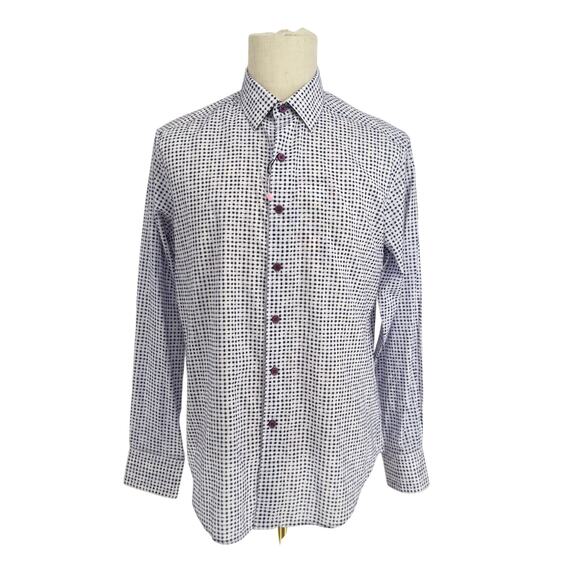 Robert Graham Woven Button Front Long Sleeve, Pemba Purple Navy Plaid Check M - Picture 10 of 10